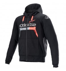 Sudadera Alpinestars Chrome Ignition Negro Rojo Fluor |4200822-1030|