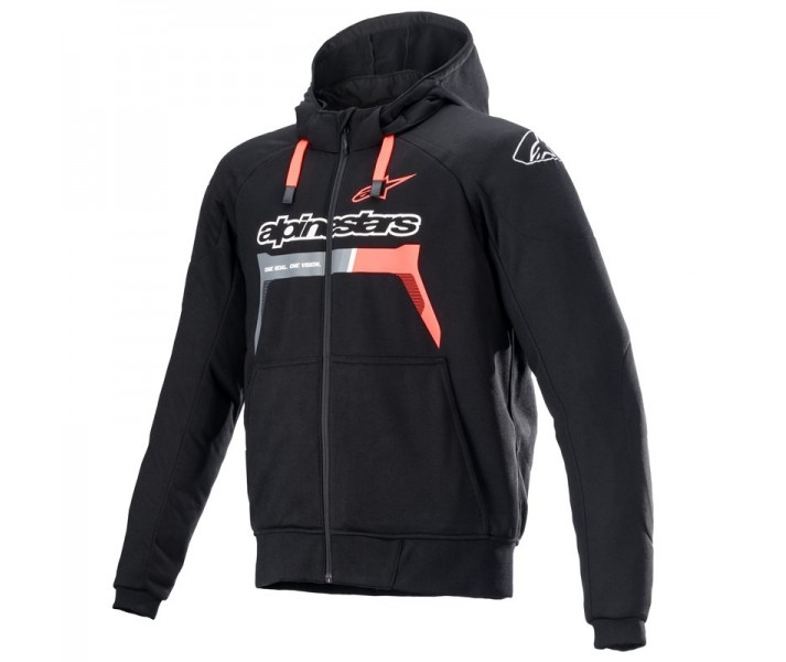 Sudadera Alpinestars Chrome Ignition Negro Rojo Fluor |4200822-1030|