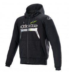 Sudadera Alpinestars Chrome Ignition Negro Amarillo Fluor |4200822-155|