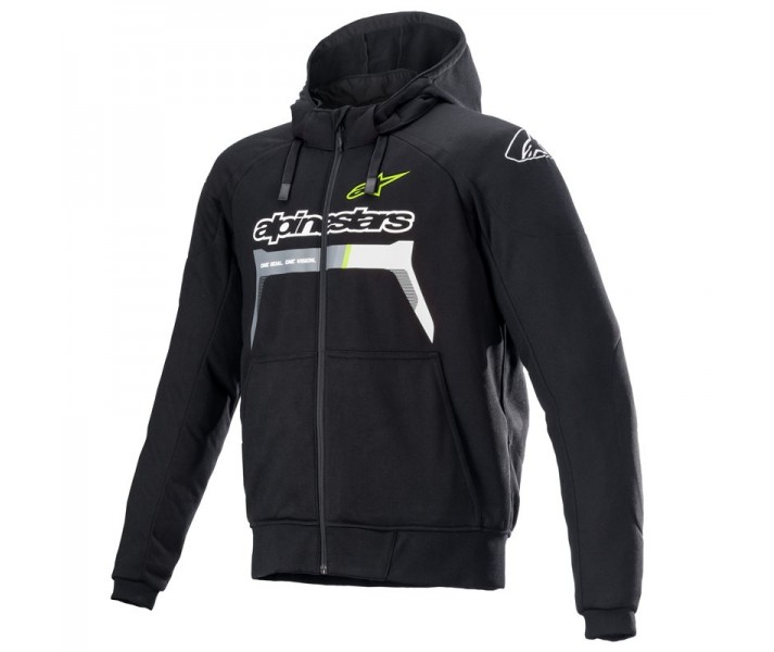 Sudadera Alpinestars Chrome Ignition Negro Amarillo Fluor |4200822-155|