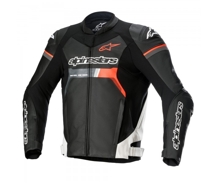 Chaqueta Alpinestars Gp Force Leather Negro Blanco Rojo Fluor |3100822-1231|