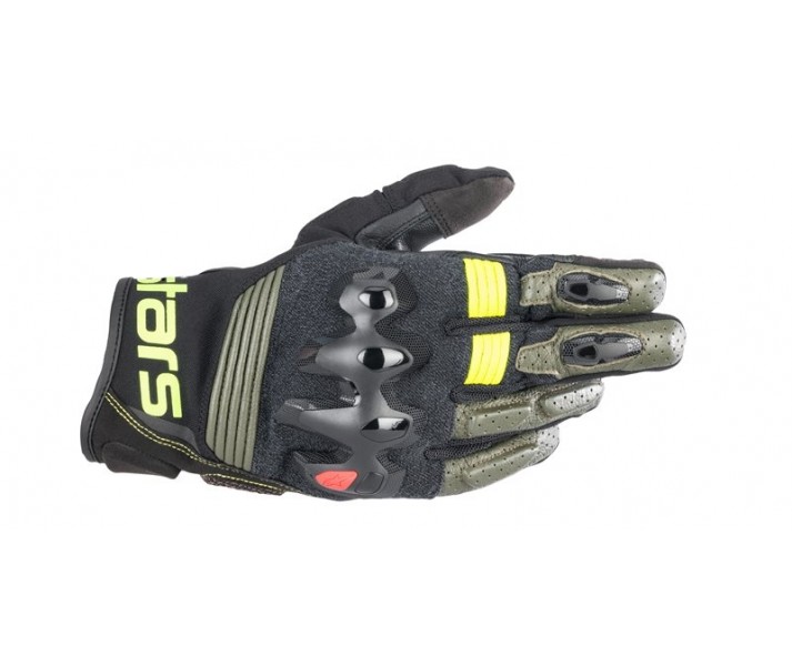 Guantes Alpinestars Halo Leather Negro Amarillo Fluor |3504822-6085|