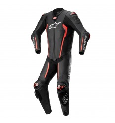 MONO ALPINESTARS HONDA GP FORCE LEATHER SUIT NEGRO BRILLANTE ROJO