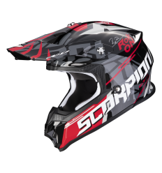 Casco Scorpion Vx-16 Evo Air Rok Negro Rojo |146-191-24|