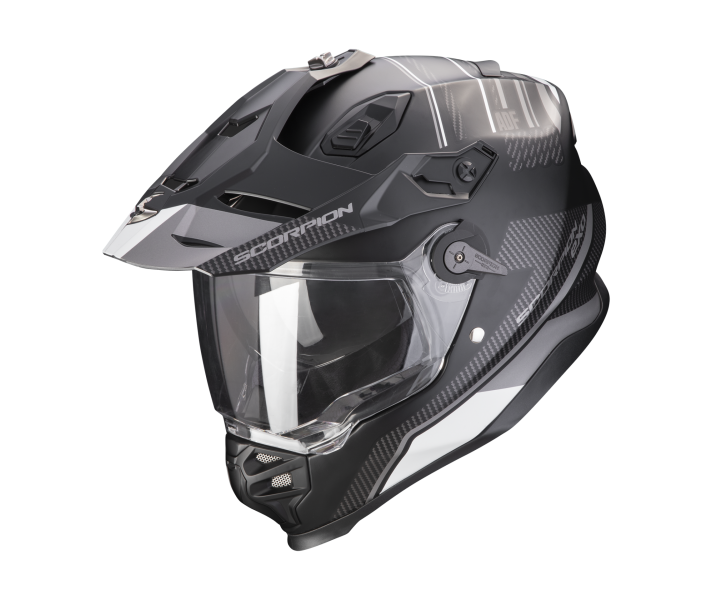 Casco Scorpion Adf-9000 Air Desert Negro Mate Plata |184-426-159|