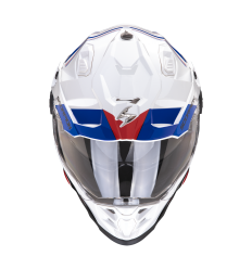 Casco Scorpion Adf-9000 Air Desert Blanco Azul Rojo |184-426-236|