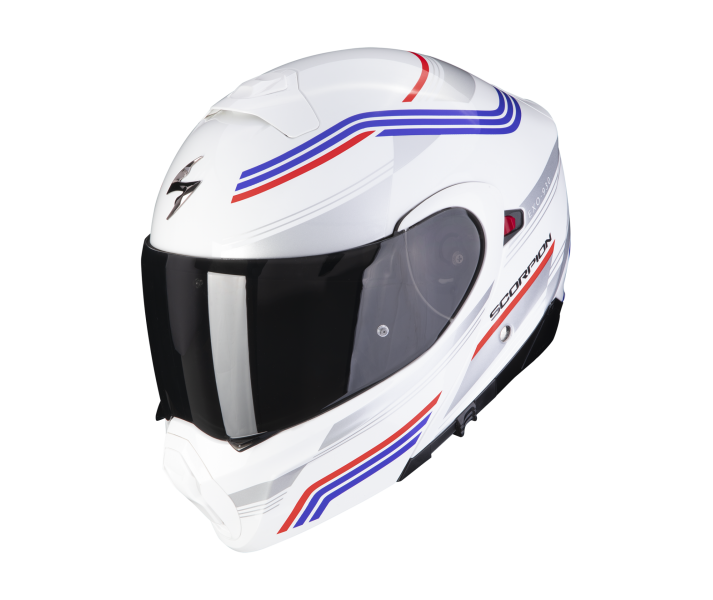 Casco Scorpion Exo-930 Multi Blanco Azul Rojo |94-412-236|