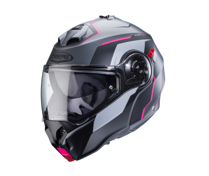 Casco Caberg Duke Evo Move Mate Gun Metal Negro Fucsia |C0KB60M1|