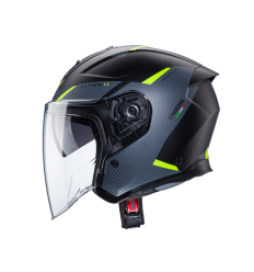 Casco Caberg Flyon II Boss Negro Gris Mate Amarillo Fluor |C4HF60L6|