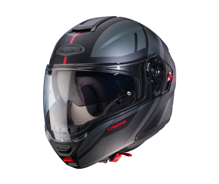 Casco Caberg Levo X Manta Negro Mate Antracita Rojo |C0GE60H9|