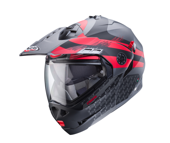 Casco Caberg Tourmax X Sarabe Mate Gun Metal Negro Rojo |C0FD60L2|