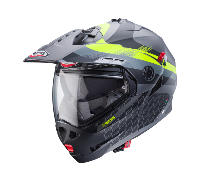 Casco Caberg Tourmax X Sarabe Mate Gun Metal Negro Amarillo Fluor |C0FD60L1|