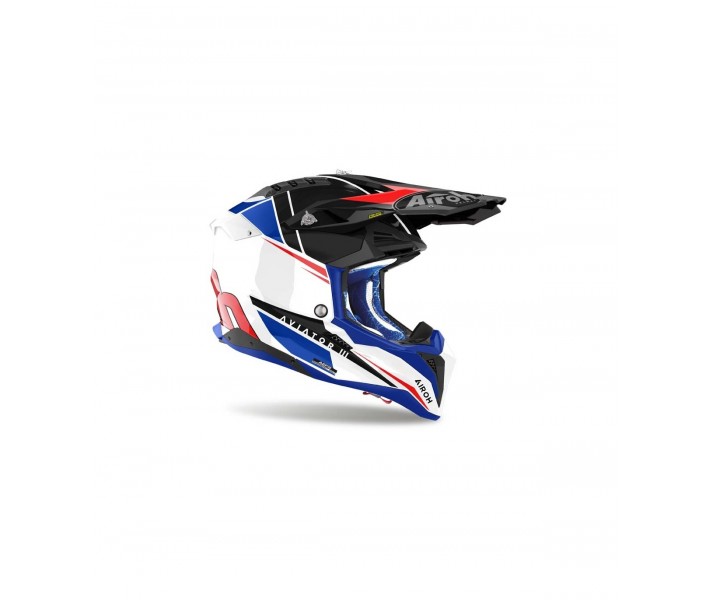 Casco Airoh Aviator 3 Push Azul/Rojo Brillo |AV3P55|