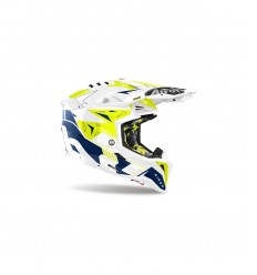 Casco Airoh Aviator 3 Spin Amarillo/Azul Brillo |AV3SP18|