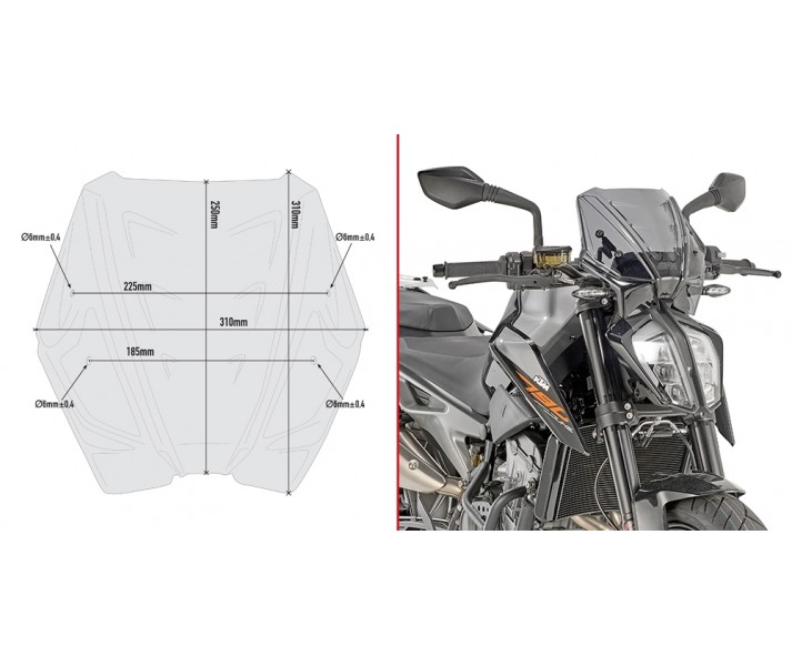 Parabrisas Específico Givi C/Kita Ktm.Duke.790.18