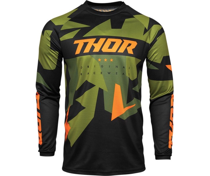 Camiseta Thor Mx Sector Warship Verde Naranja |29106158|