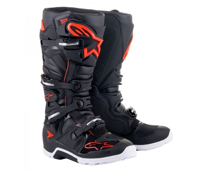 Botas Alpinestras Tech 7 Enduro Negro Rojo Fluor |2012114-1030|