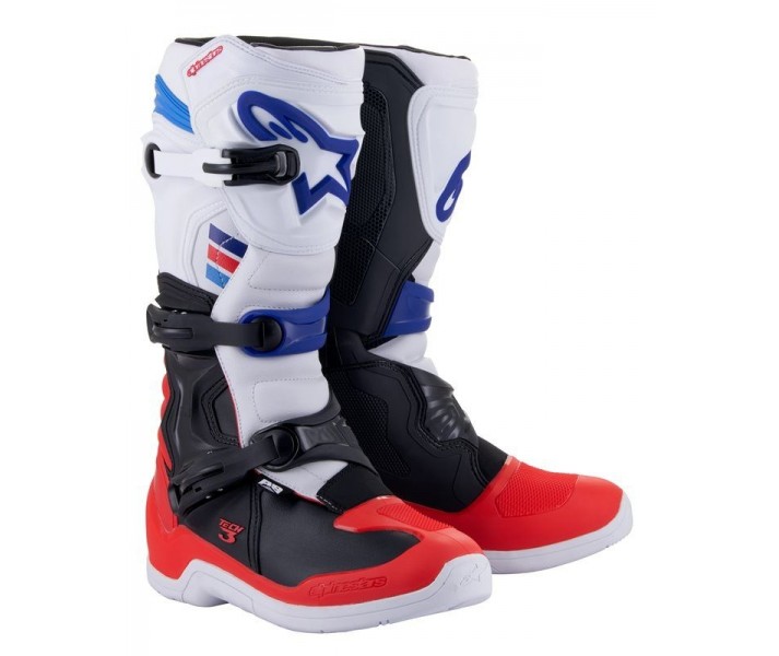 Botas Alpinestars Tech 3 Blanco Rojo Brillante Azul |2013018-2307|