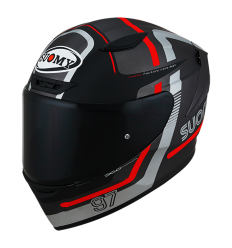 Casco Suomy Track-1 Ninety Seven Mate Gun Metal Rojo |K6T10002|