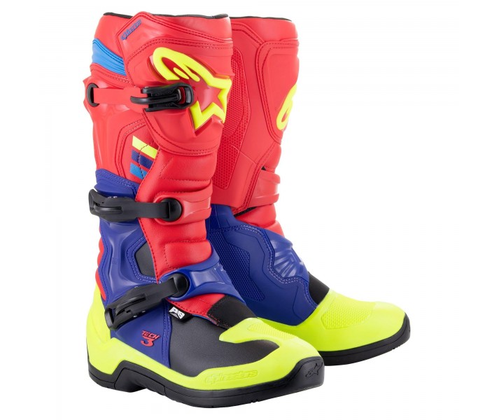 Botas Alpinestars Tech 3 Rojo Azul Amarillo |2013018-3375|