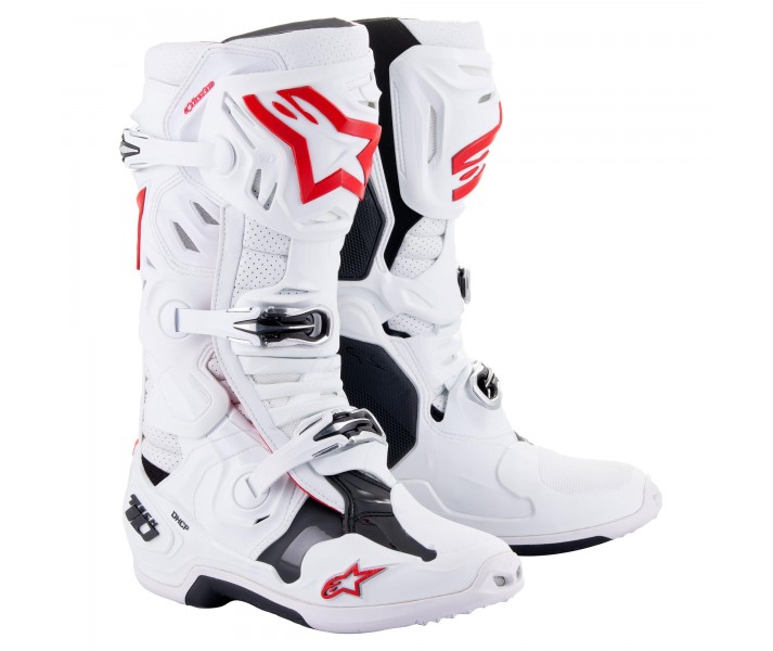 Botas Alpinestars Tech 10 Supervented Blanco Brillo Rojo |2010520-2230|