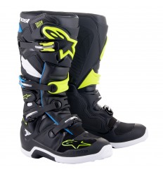 Botas Alpinestars Tech 7 Negro Enamel Azul Amarillo Fluor |2012014-1795|