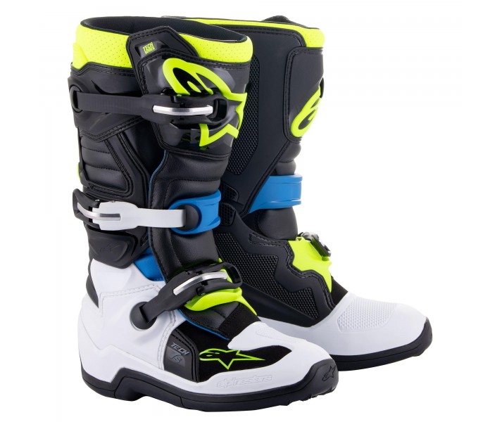 Botas Alpinestars Infantil Tech 7 S Negro Enamel Azul Amarillo Fluor |2015017-17