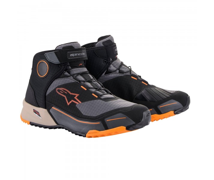 Zapatilla Alpinestars Cr-X Drystar Riding Shoes Negro Light Marrón Naranja |2611