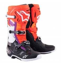 Botas Alpinestars Tech 10 Negro Rojo Fluor Naranja Fluor Blanco |2010020-1332|