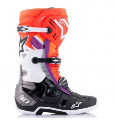 Botas Alpinestars Tech 10 Negro Rojo Fluor Naranja Fluor Blanco |2010020-1332|