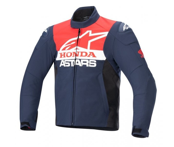 Chaqueta Alpinestars Honda Smx Wa Waterproof Softshell Azul Rojo Negro Brillo