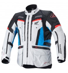 Chaqueta Alpinestars Honda Bogota' Pro Drystar Ice Gris Azul Brillo Rojo