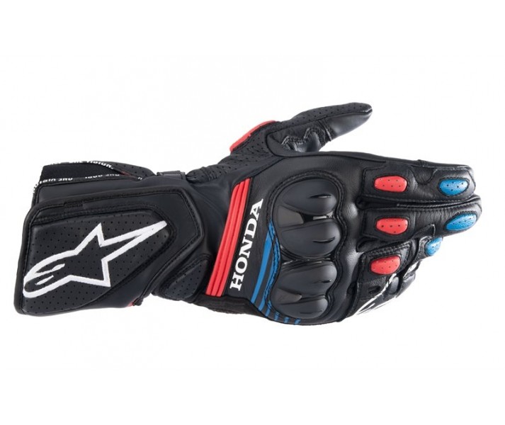 Guantes Alpinestars Honda Sp-8 V3 Negro Brillo Rojo Azul |3558423-1317|