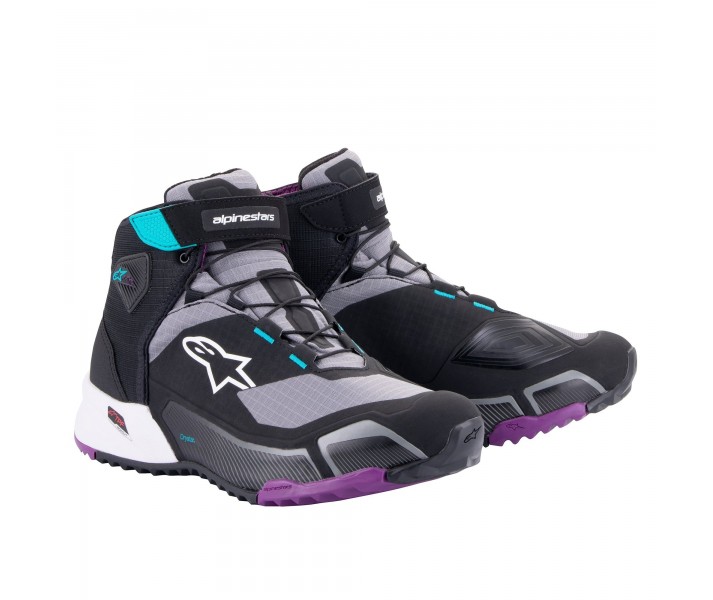 Zapatilla Alpinestars Mujer Cr-X Drystar Riding Negro Gris Verde Azulado