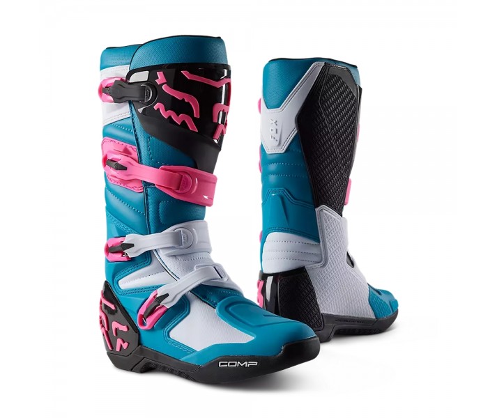 Botas Moto Motion Azul/Amarillo Fox —