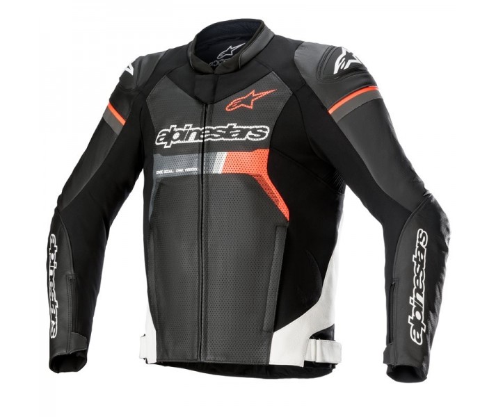 Chaqueta Alpinestars Gp Force Leather Airflow Negro Blanco Rojo |3100722-1231|