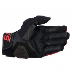 Guantes Alpinestars Halo Leather Negro Blanco Rojo Brillo |3504822-1304|