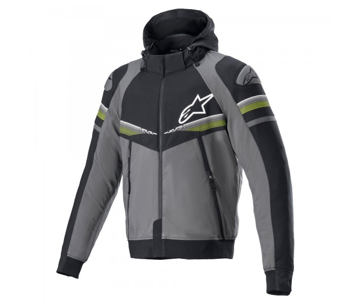 Sudadera Con Capucha Alpinestars Sektor V2 Tech Tar Gris Negro Amarillo Fluor