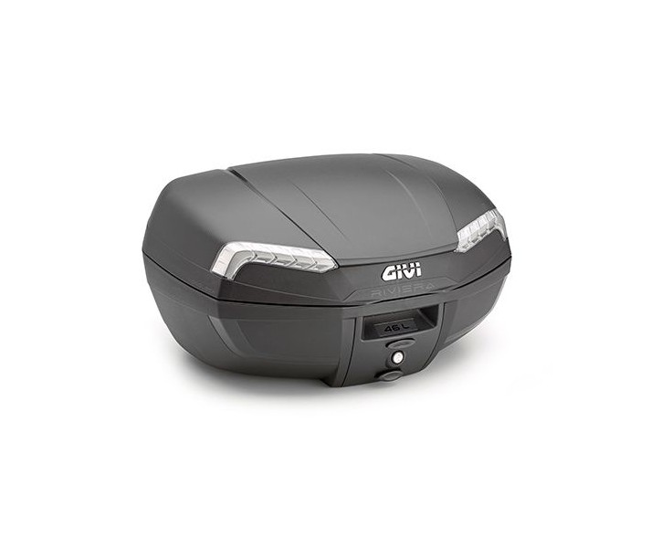 Baúl Givi E46 Tech Riviera 46L Con Catadióptricos Ahumado Negro |E46NT|