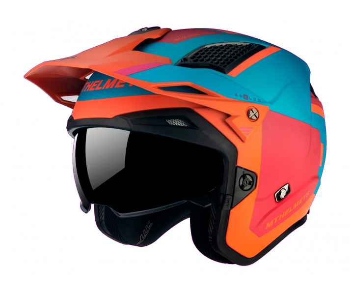 Casco Mt District Sv S Analog Naranja Azul Mate |13457943433|