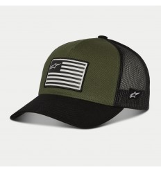 Gorra Alpinestars Flag Snapback Negro Verde Militar |1211-81013-6910|