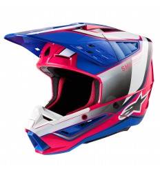 Casco Alpinestars S-M5 Sail Blanco Diva Rosa Enamel Azul Gl |8306723-2387|