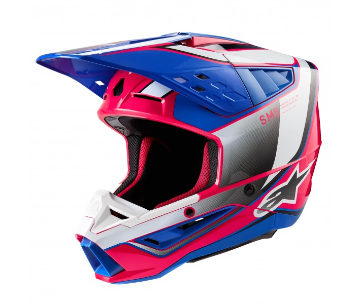 Casco Alpinestars S-M5 Sail Blanco Diva Rosa Enamel Azul Gl |8306723-2387|