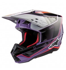 Casco Alpinestars S-M5 Sail Violeta Negro Plata Brillo |8306723-3919|