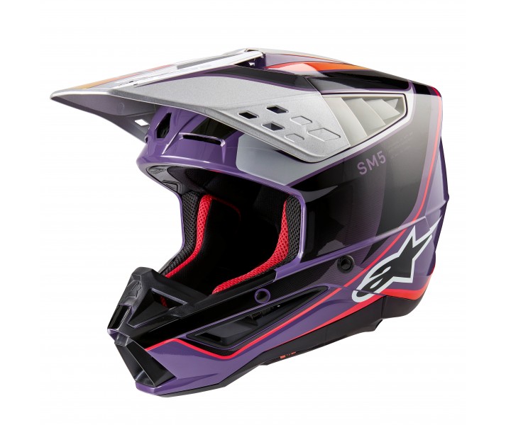 Casco Alpinestars S-M5 Sail Violeta Negro Plata Brillo |8306723-3919|