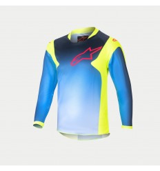 Camiseta Infantil Alpinestars Racer Hoen Amarillo Fluor Azul |3730124-525|