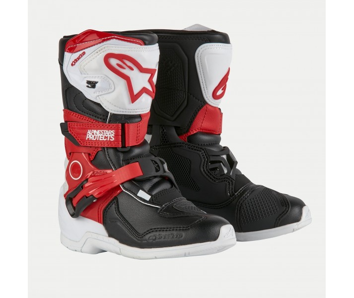 Botas Alpinestars Kids Tech 3S Blanco Negro Rojo Brillo |2014524-2030|
