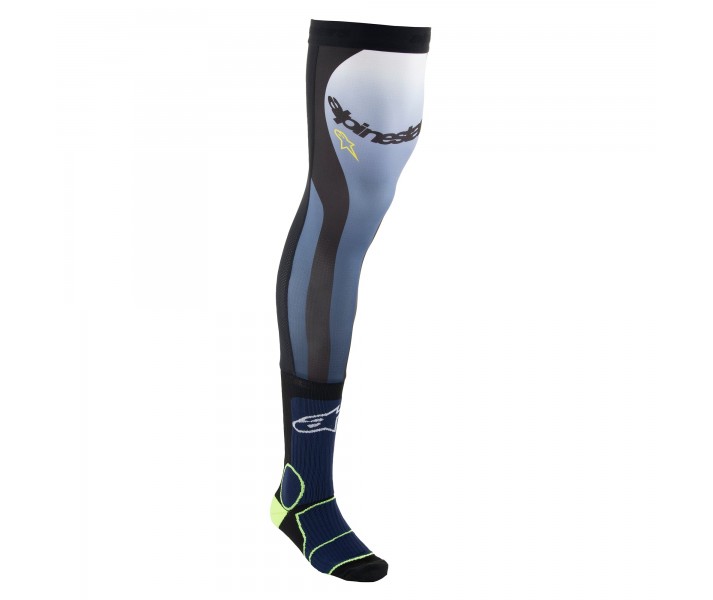 Calcetines Alpinestars Knee Brace Azul Marino Amarillo Fluor |4701324-7455|