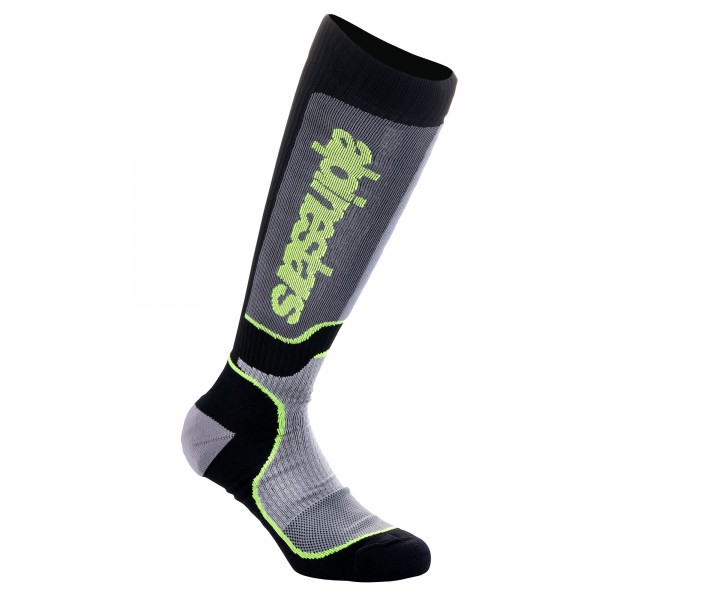 Calcetines Alpinestars Infantil Mx Plus Negro Gris Amarillo Fluor |4742324-175|