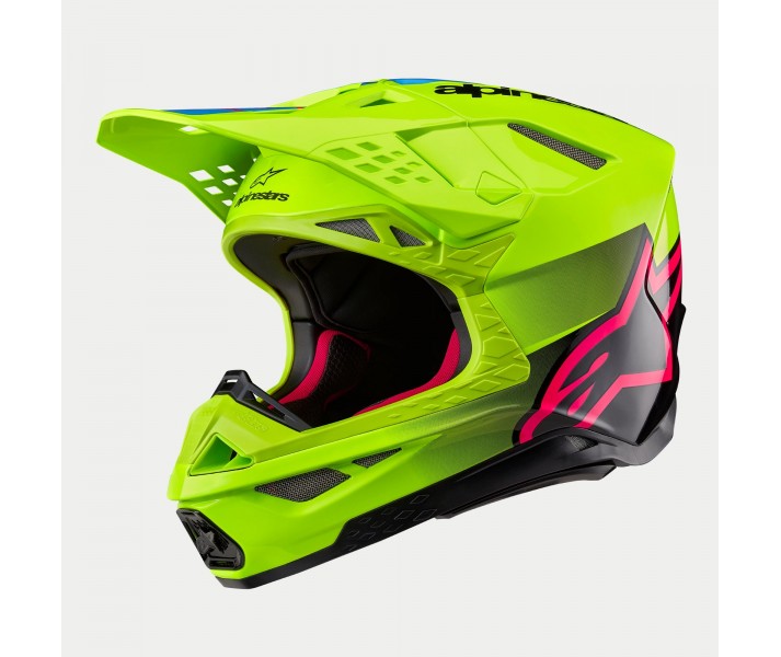 Casco Alpinestars Supertech S-M10 Unite Amarillo Fluor Negro Rosa Brillo |830162